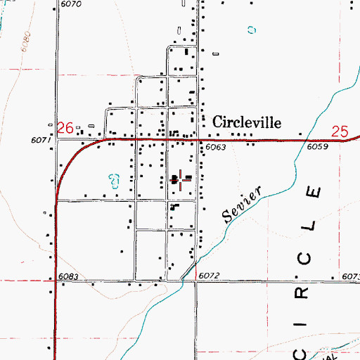 Topographic Map of Piute County Ambulance Circleville, UT
