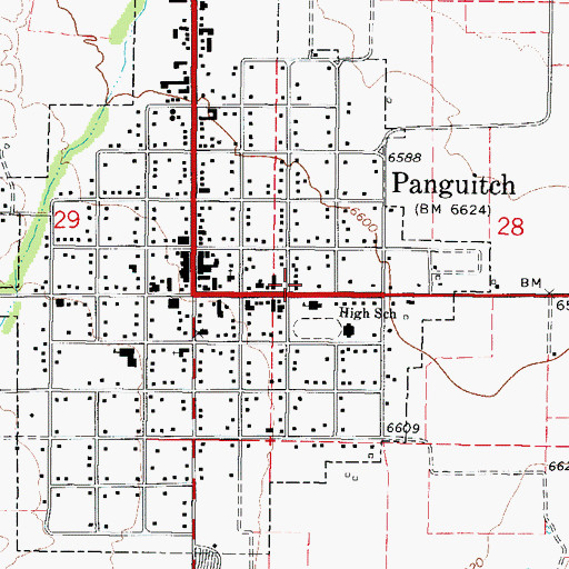 Topographic Map of United States Forest Service Fire Station - Panguitch Office, UT