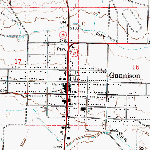 Topographic Map of Gunnison Valley Ambulance, UT