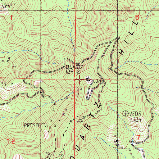 Topographic Map of Quartz Lookout, CA