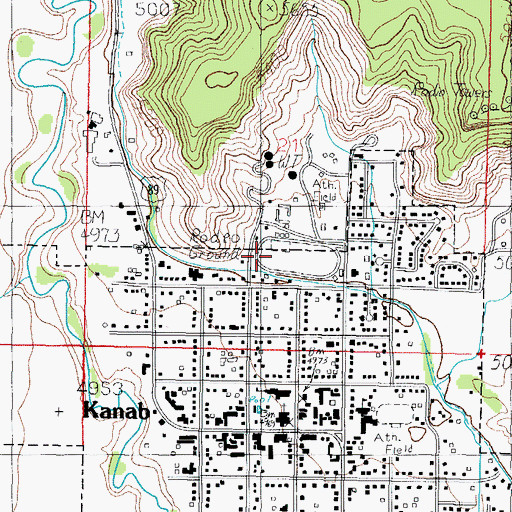 Topographic Map of Kane County Ambulance Kanab, UT