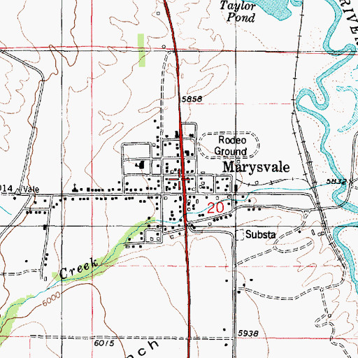 Topographic Map of Piute County Ambulance Marysvale, UT