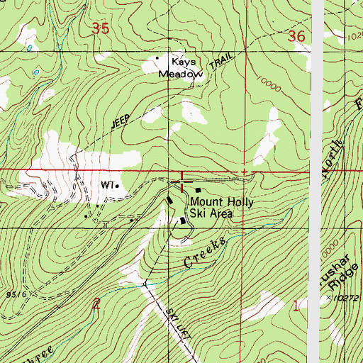 Topographic Map of Mount Holly Fire Statioin, UT