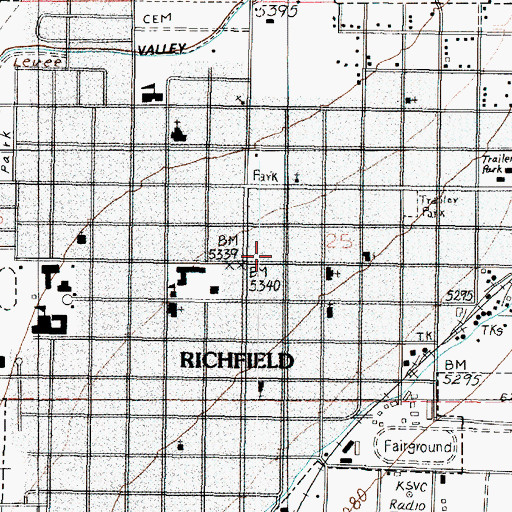 Topographic Map of Richfield Volunteer Fire Department, UT