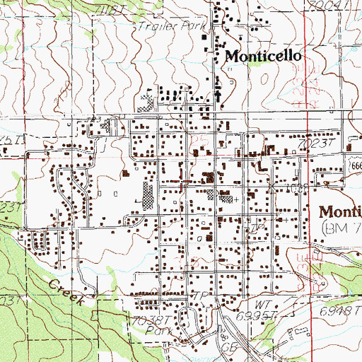 Topographic Map of San Juan Emergency Medical Services - Monticello, UT
