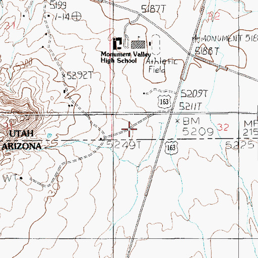 Topographic Map of Utah Navajo Health System Ambulance - Oljato - Monument Valley,, UT