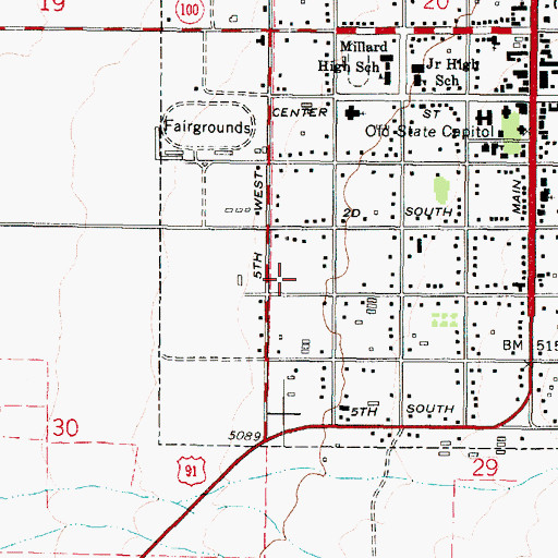 Topographic Map of United States Forest Service Fiire Station Fillmore Ranger District, UT