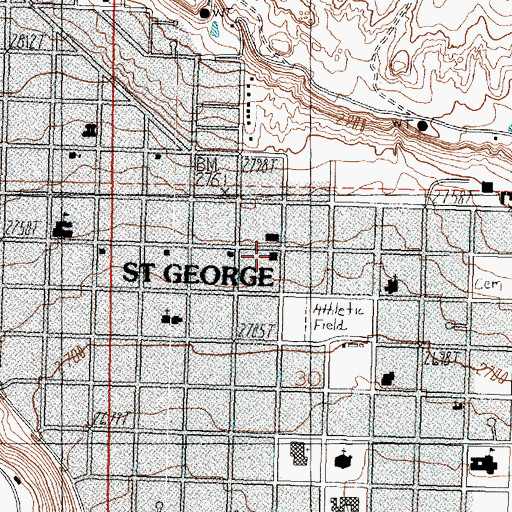 Topographic Map of United States Forest Service Fire Station - Saint George Office, UT