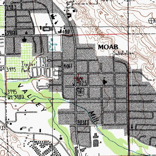 Topographic Map of United States Forest Service Fire Station - Moab Office, UT