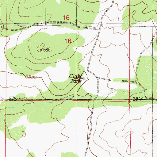 Topographic Map of Clark Tank, AZ