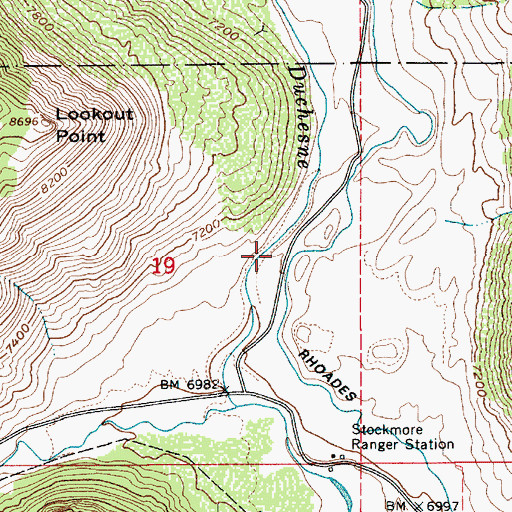 Topographic Map of United States Forest Service Fire Station - Stockmore Ranger District, UT