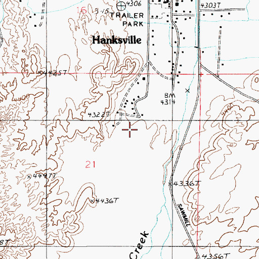 Topographic Map of Wayne County Ambulance - Hanksville, UT