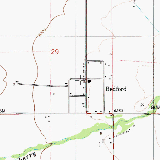 Topographic Map of Bedford Post Office, WY