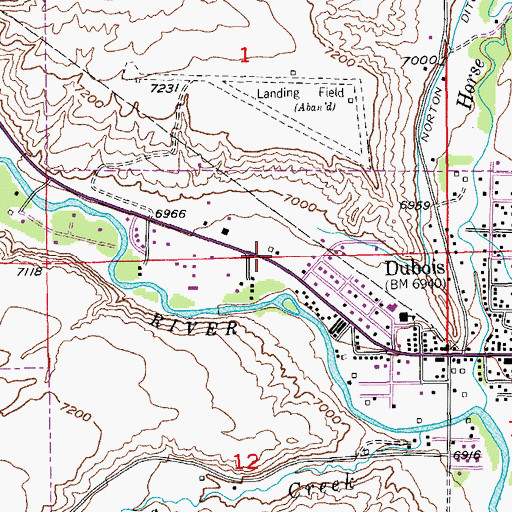 Topographic Map of Dubois Post Office, WY