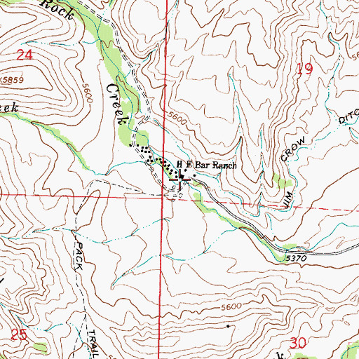 Topographic Map of Saddlestring Community Post Office, WY