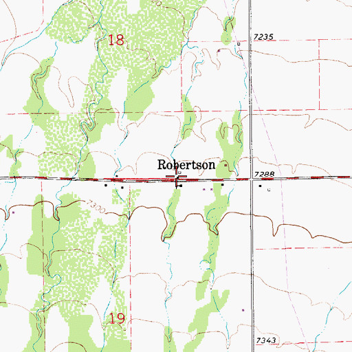 Topographic Map of Robertson Post Office, WY
