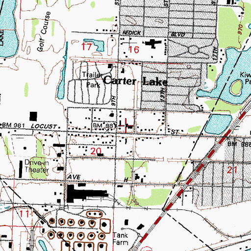 Topographic Map of Carter Lake Police Department, IA