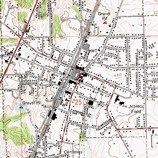 Topographic Map of Crystal Springs Post Office, MS