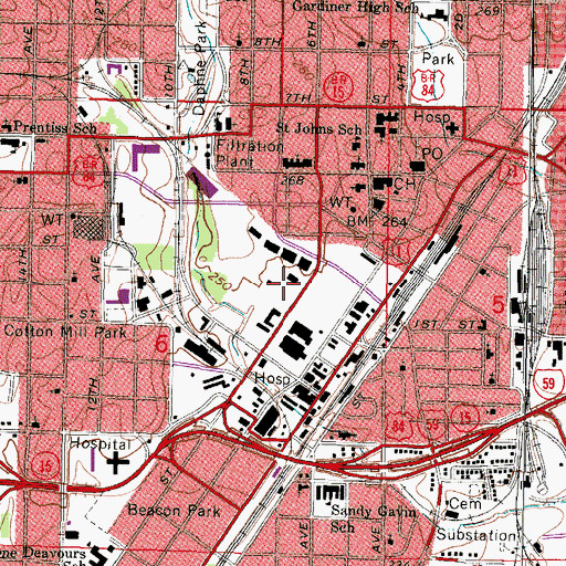Topographic Map of Choctaw Post Office, MS