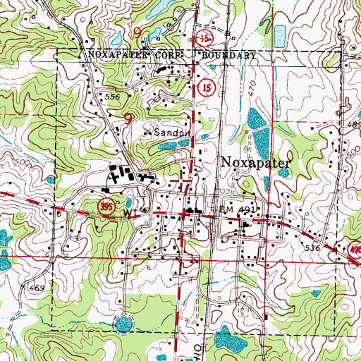 Topographic Map of Noxapater Post Office, MS
