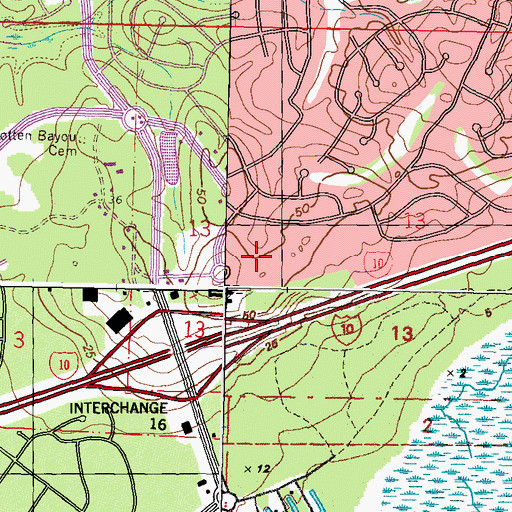 Topographic Map of Diamondhead Post Office, MS