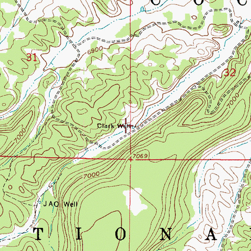 Topographic Map of Clark Well, AZ