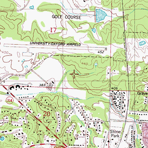 Topographic Map of Oxford Post Office, MS