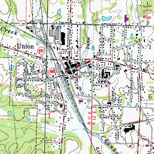 Topographic Map of Union Post Office, MS