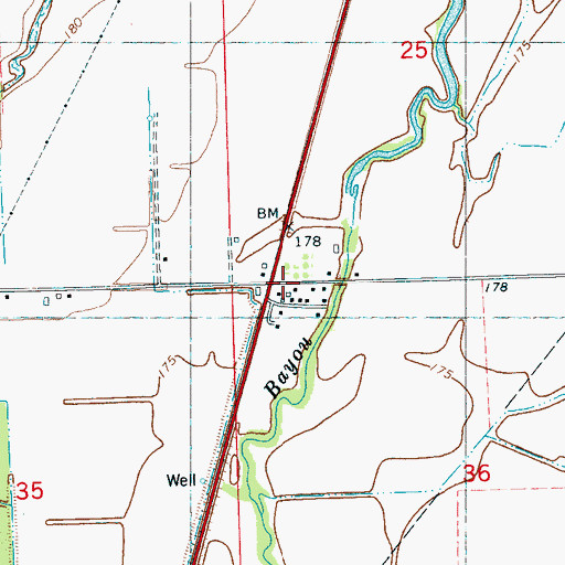 Topographic Map of Dundee Post Office, MS