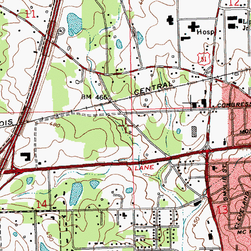 Topographic Map of West Brookhaven Post Office, MS