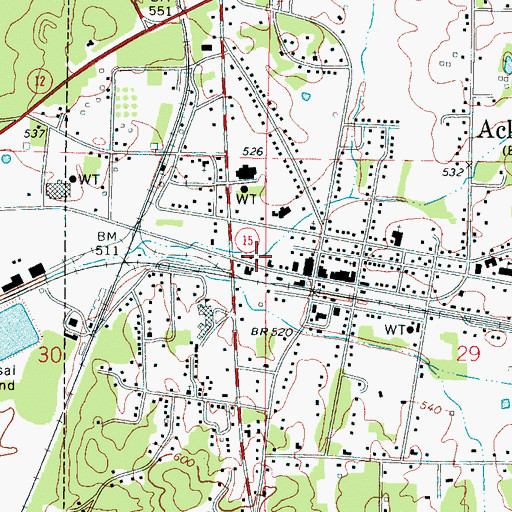 Topographic Map of Ackerman Post Office, MS