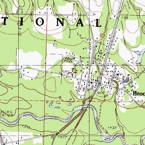 Topographic Map of Brooklyn Post Office, MS
