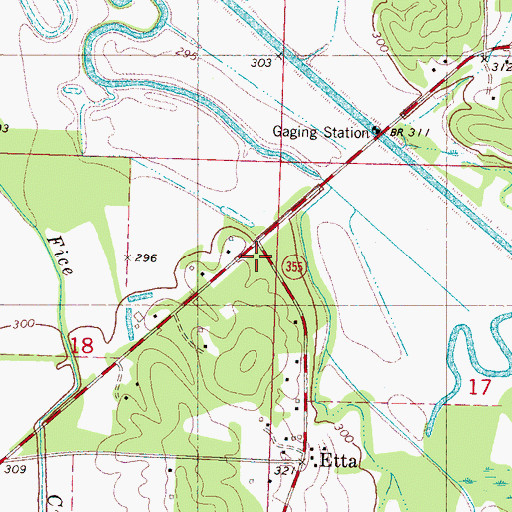 Topographic Map of Etta Post Office, MS
