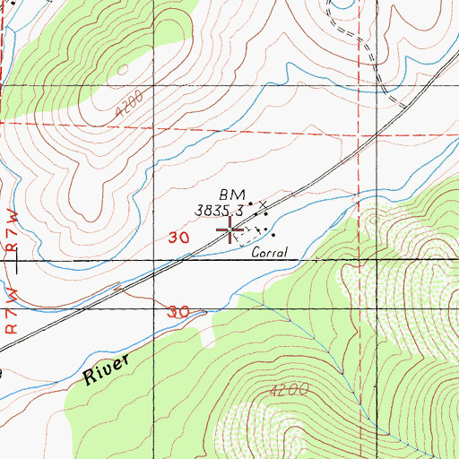 Topographic Map of Parker Ranch, CA