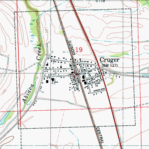 Topographic Map of Cruger Post Office, MS