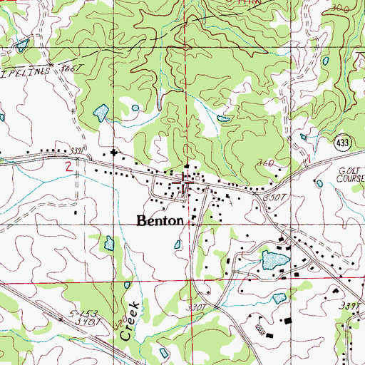 Topographic Map of Benton Post Office, MS