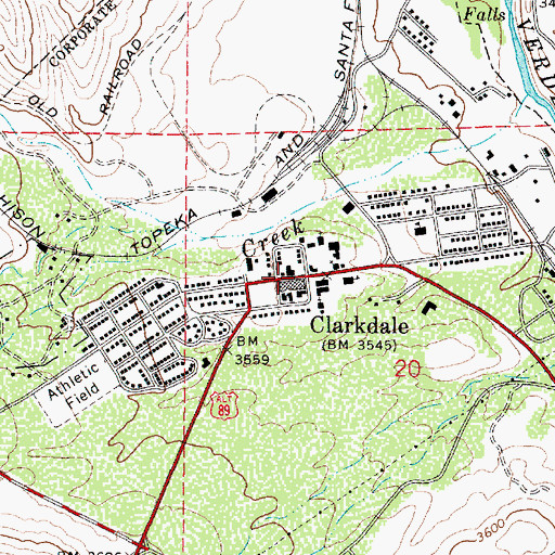 Topographic Map of Clarkdale, AZ