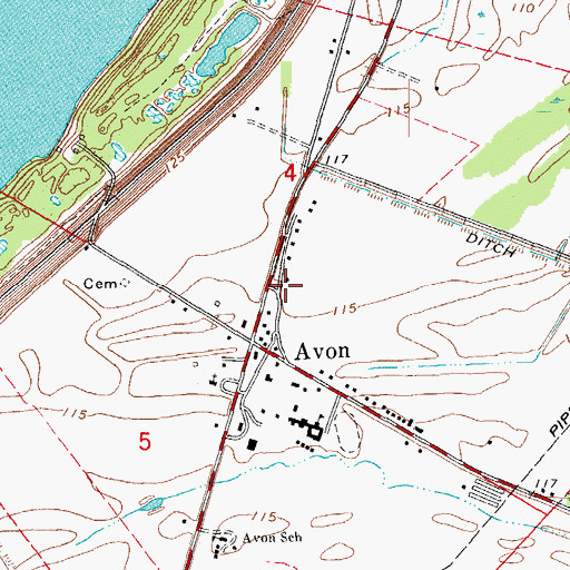 Topographic Map of Avon Post Office, MS