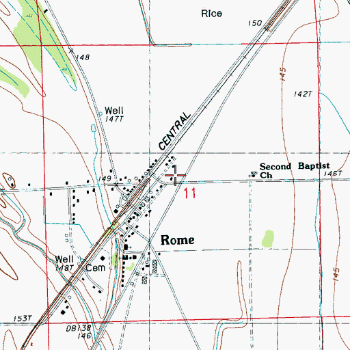 Topographic Map of Rome Post Office, MS