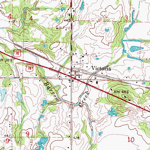 Topographic Map of Victoria Post Office, MS