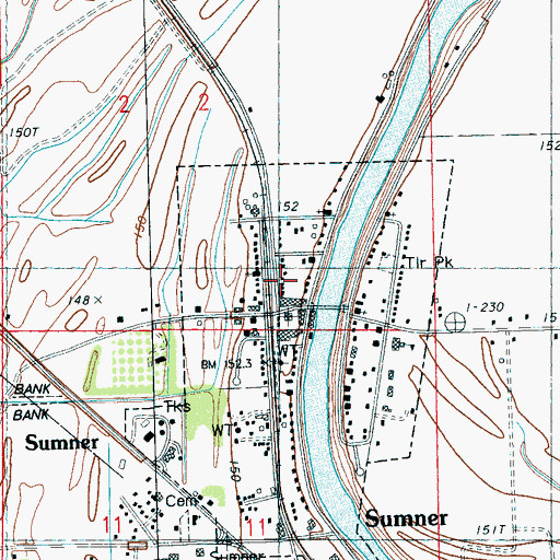 Topographic Map of Sumner Post Office, MS