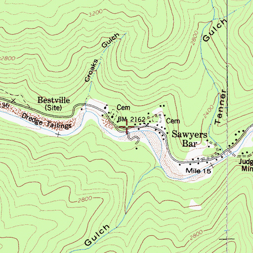 Topographic Map of Sawyers Bar Work Center, CA