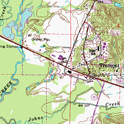Topographic Map of Tremont Post Office, MS