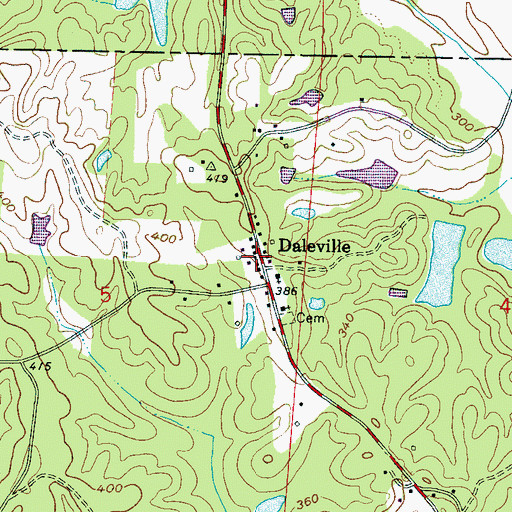 Topographic Map of Daleville Post Office, MS