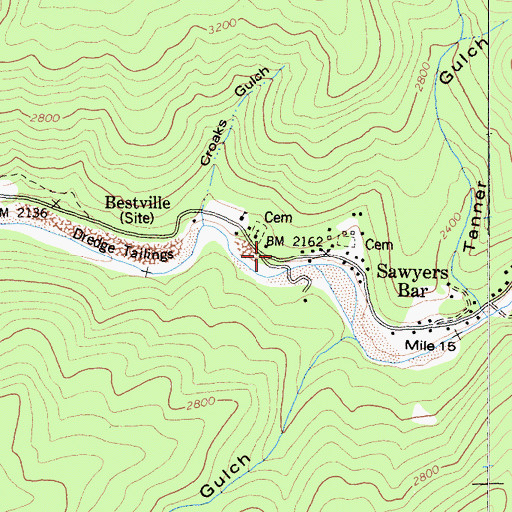 Topographic Map of Salmon River Ranger Office, CA