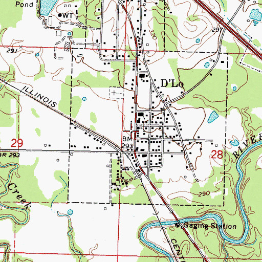 Topographic Map of D Lo Post Office, MS