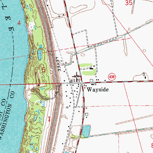 Topographic Map of Wayside Post Office, MS