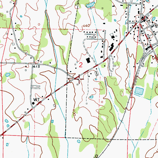 Topographic Map of Sebastopol Post Office, MS