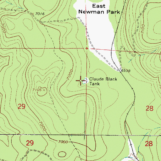 Topographic Map of Claude Black Tank, AZ