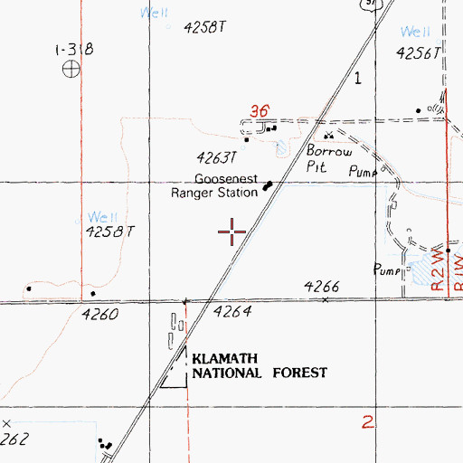 Topographic Map of Goosenest Ranger Station, CA